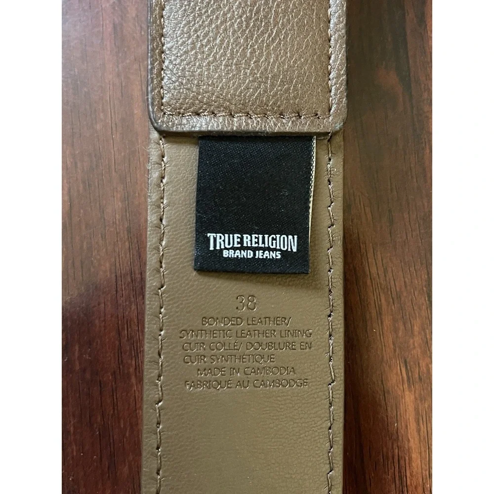 True Religion Belts Brown Horseshoe & Black Gamma Buckles Men's Size 38 Lot Of 2